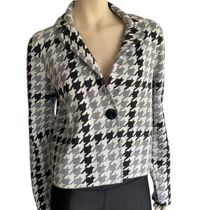 Jones New York Soft Knit Stretch Houndstooth Blazer M